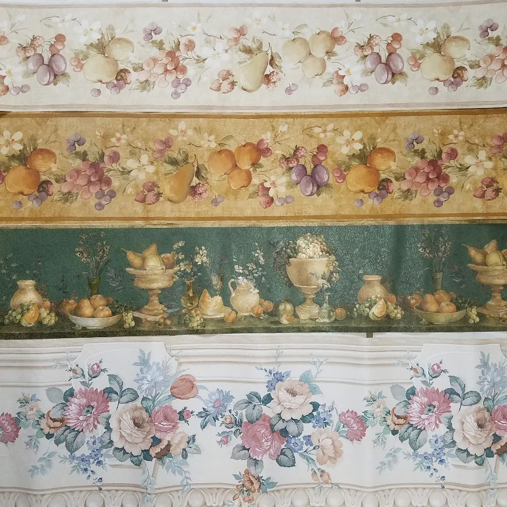 Wallpaper Border Pastel Pansy Violet Trail